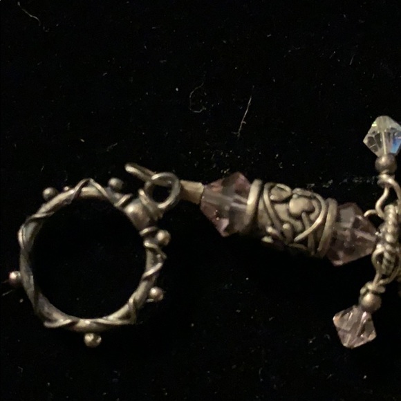 Handcrafted Lavender Crystal and Silver Bracelet - Picture 6 of 7